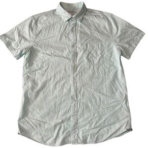 Express Men's Light Mint Short Sleeve Cotton Button-Down Shirt